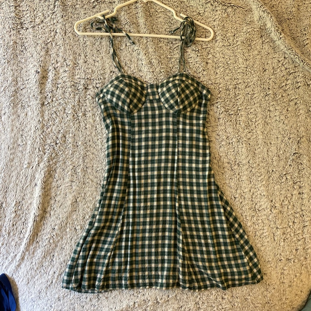 American eagle green plaid dress